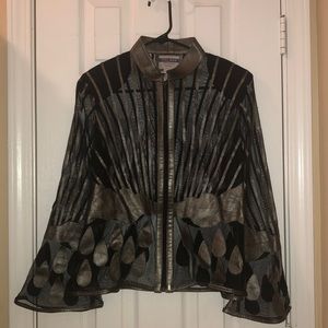 Leather mesh jacket